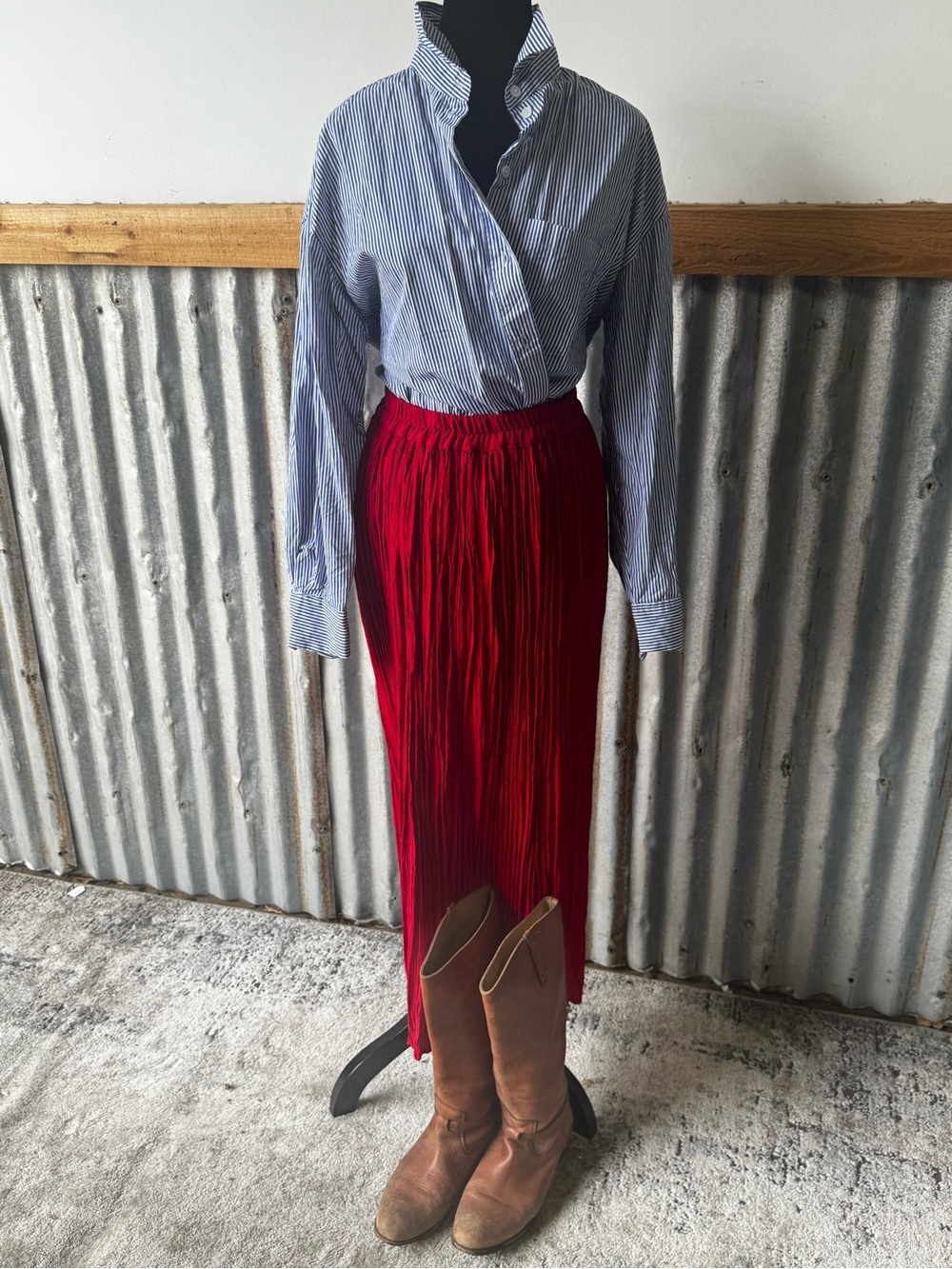 Vintage Broomstick Red Maxi Skirt - Lightweight - Shop the outfit!